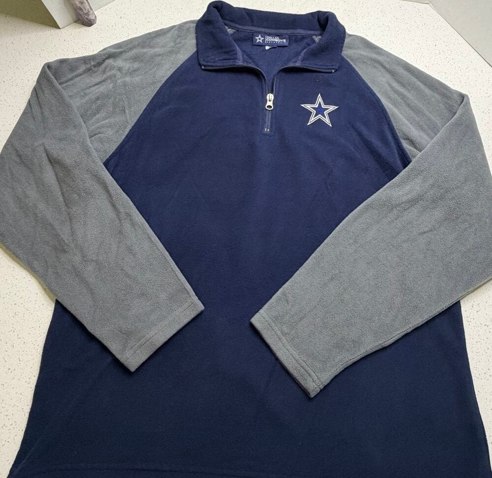 Dallas Cowboys Authentic quarter-zip pullover Size Medium Navy/Gray